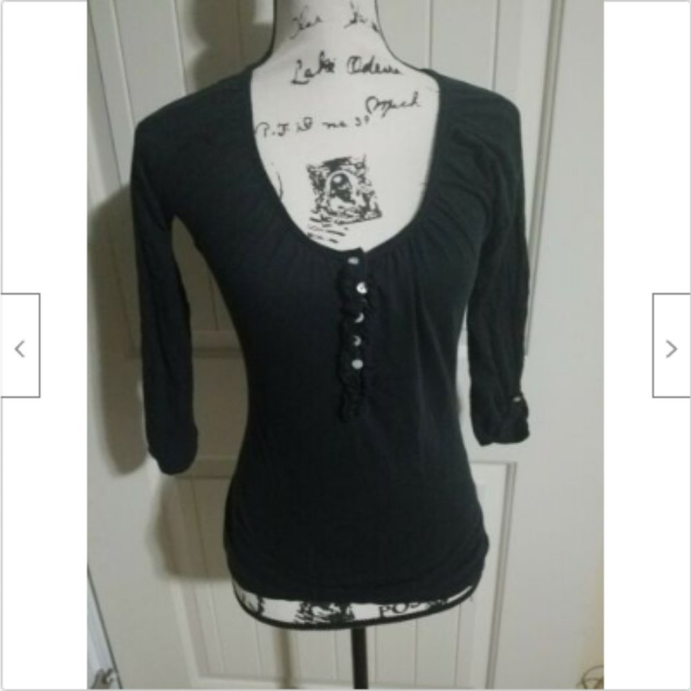 Zara Black Organic Cotton Top Women Size Small S